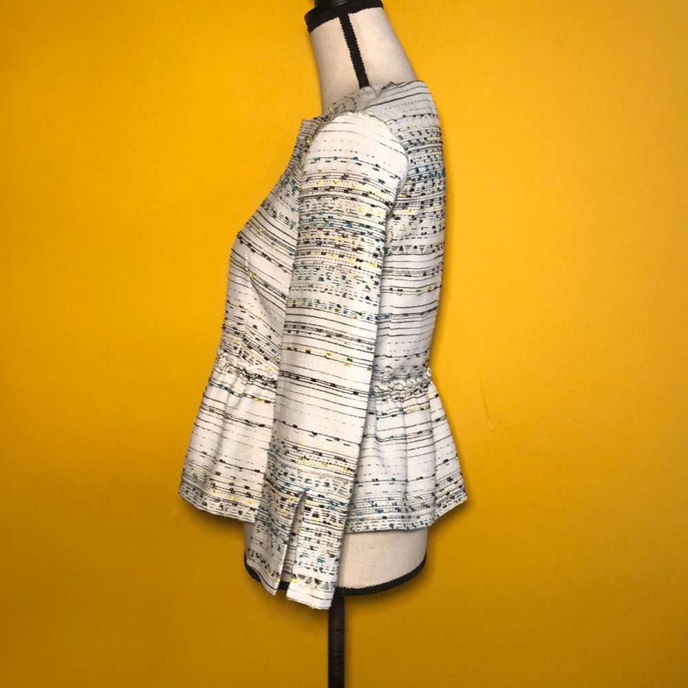 Zara Basic Structured Multicolor Peplum Blazer - image 3